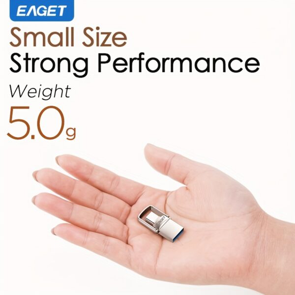 EAGET High-Speed Mini USB-C Flash Drive - 32GB/64GB/128GB Dual OTG Memory Stick for MacBook, Tablets, PCs & Smartphones - Image 3