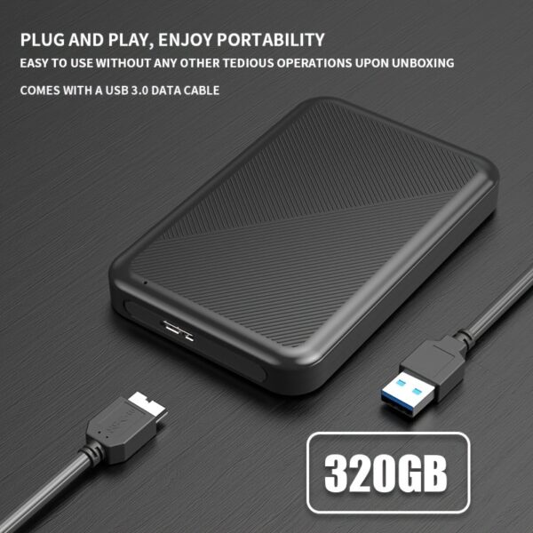 Portable External Hard Drive 1TB/500GB/320GB - USB 3.0 High-Speed Data Transfer, NTFS File System, Compatible with Laptop, Plug and Play, Durable Backup Storage for Files, Photos, and Software - Image 5
