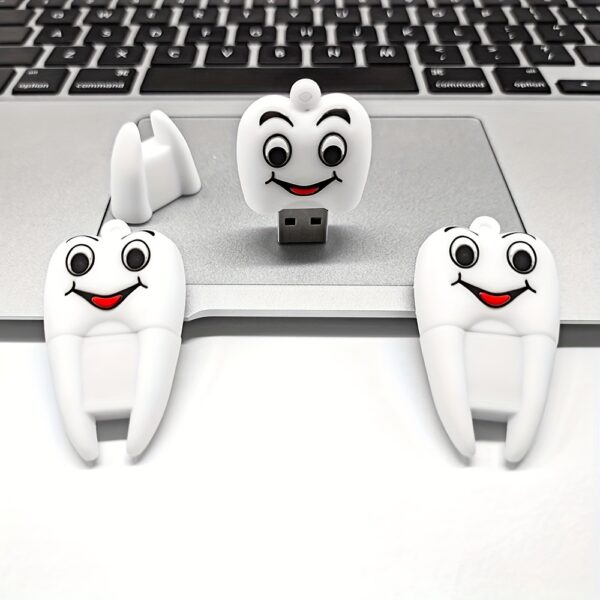 AFAR Teeth-Shaped USB Flash Drive - 16GB/32GB/64GB/128GB Memory Stick with Lanyard, USB 2.0 Compatible - Image 4
