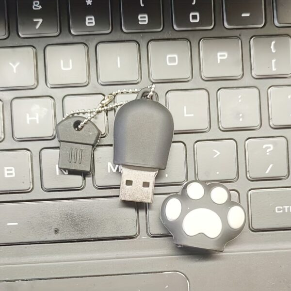 Cute Cartoon Cat Paw USB Flash Drive - High-Speed 2.0, Black, Available in Multiple Capacities (8GB/16GB/32GB/4G/64GB/128GB) - Perfect for Office & Personal Use - Image 11