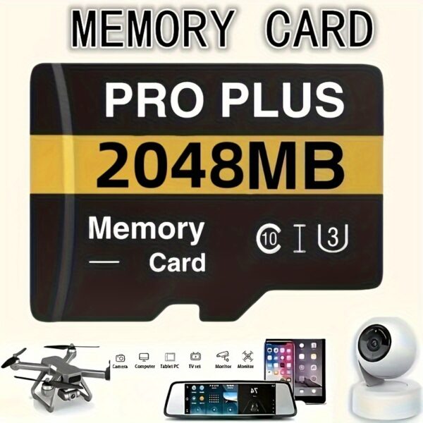 High-Speed TF/SD Memory Card - True Capacity 128MB to 2048MB, Ideal for Tablets, Cameras & Smartphones - Supports 4K Ultra HD, PSP Games & More - Includes Adapter - Image 3