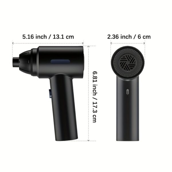 6000mAh 3-in-1 Cordless Compressed Air Duster - 60000RPM High-Power Dust Blower, 15000PA Strong Suction, Rechargeable Battery, LED Light, Suitable for Room, Car, Keyboard, Computer, and Electronics Cleaning, Portable and Lightweight Design - Image 11
