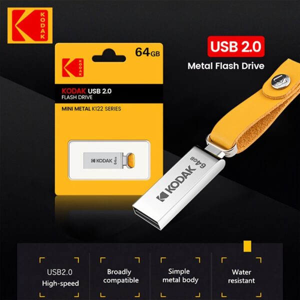 KODAK K122 USB 2.0 Flash Drive - Metal Pendrive, High-Speed U Disk in 32GB/64GB/128GB Capacity - Image 7