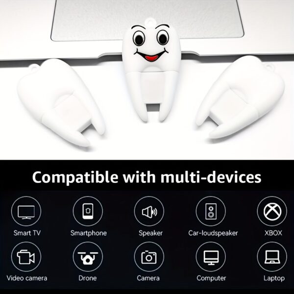 AFAR Teeth-Shaped USB Flash Drive - 16GB/32GB/64GB/128GB Memory Stick with Lanyard, USB 2.0 Compatible - Image 10