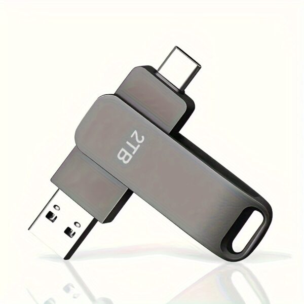 2TB USB Flash Drive Type-C Dual Interface Phone Computer Dual-use Compatible With Most Electronic Devices - Plug And Play Read And Write Speed Efficient Transfer Thumb Drive 2TB Memory Stick 2000GB Pen Drive 2TB 360 ° Rotating Metal Style Keychain Design Safe And, Lightweight And Portable, Suitable For Various Occasions Such As Business, Office, Learning And Entertainment - Image 6