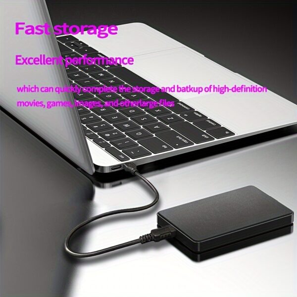 High-Speed Portable Hard Drive - 1TB/2TB, USB Connectivity, NTFS File System, Compatible with Laptops & Mobile Devices External Hard Drive For Laptop - Image 2