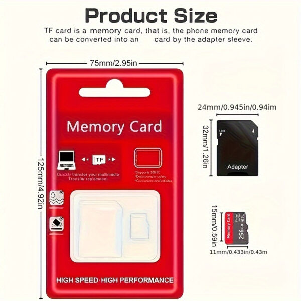 High-Speed Micro SD Cards with Adapter: 256GB & 128GB, Class 10/U3/A1, for Smartphones, Tablets, Cameras, Pcs, Laptops, Car Audio, And Gaming Consoles - Reliable Data Storage - Image 5