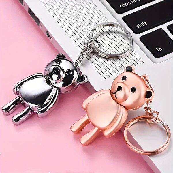 Metal Bear Creative Flash Drive 128GB/64GB Silvery/Pink Mini Usb Flash Drive Memory Stick Gift For Student Office Key Chain For Computer - Image 4