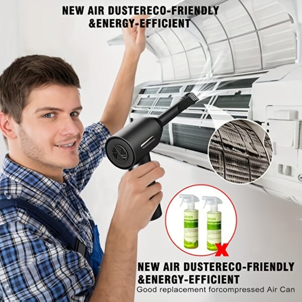 6000mAh 3-in-1 Cordless Compressed Air Duster - 60000RPM High-Power Dust Blower, 15000PA Strong Suction, Rechargeable Battery, LED Light, Suitable for Room, Car, Keyboard, Computer, and Electronics Cleaning, Portable and Lightweight Design - Image 3