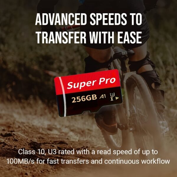 Super Pro 128GB/256GB Micro SD Memory Card with SD Adapter: High-Speed Flash Storage for HD Camera, Smartphone, PC, Headphones, PSP, U3 Mini SDXC for Full HD Video & Photo Storage - Image 9