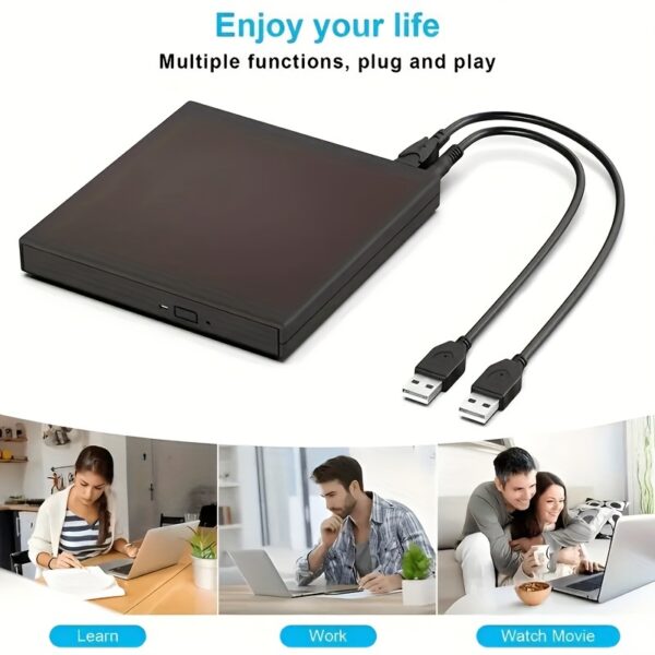 Ultra-Slim Portable USB 3.0/2.0 External DVD RW Drive - Burn, Read & Play on Laptops - Image 4