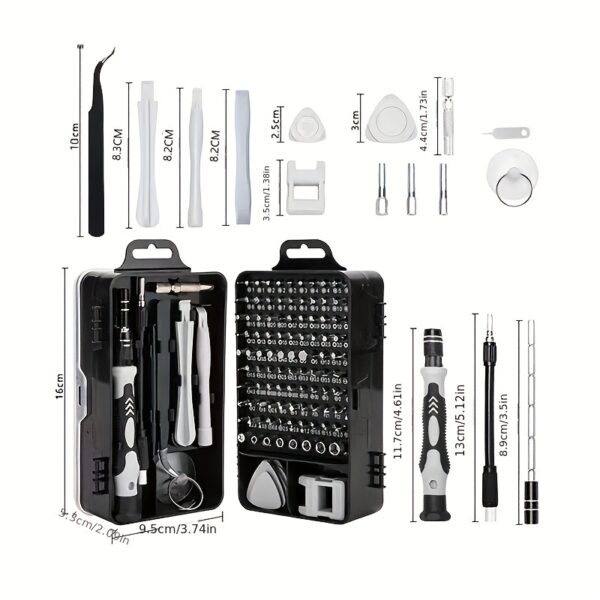 115 in 1 Precision Screwdriver Set, Multi-Purpose Repair Tool Kit for Watches, Computers, Phones, Glasses, Cameras - Portable & Professional DIY Hardware Tools with Case - Ideal Father's Day Gift - Image 2