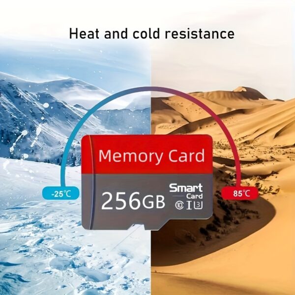 256GB High-Speed 1024MB/128GB/256GB Micro SD Card - Water-Resistant, Shockproof CARY TF Card with Adapter for Smartphones, Cameras, Tablets - Fast Read/Write Performance - Image 6