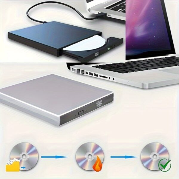 Ultra-Slim Portable USB 3.0/2.0 External DVD RW Drive - Burn, Read & Play on Laptops - Image 3