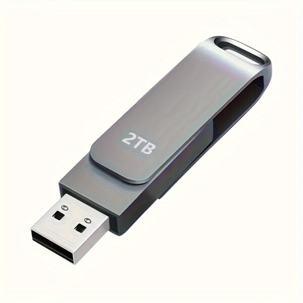 2TB USB Flash Drive Type-C Dual Interface Phone Computer Dual-use Compatible With Most Electronic Devices - Plug And Play Read And Write Speed Efficient Transfer Thumb Drive 2TB Memory Stick 2000GB Pen Drive 2TB 360 ° Rotating Metal Style Keychain Design Safe And, Lightweight And Portable, Suitable For Various Occasions Such As Business, Office, Learning And Entertainment - Image 5