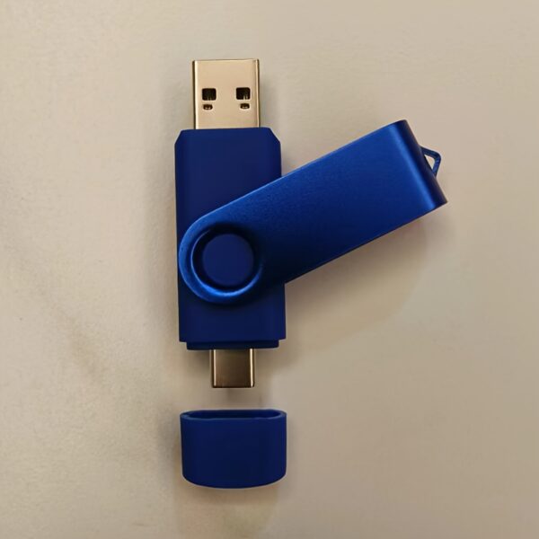 2-in-1 USB 2.0 & Type-C Flash Drive - Rotatable Pen Design, Metal Memory Stick, 128GB/256GB Options - Image 12