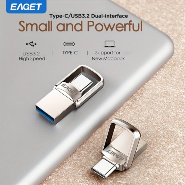 EAGET High-Speed Mini USB-C Flash Drive - 32GB/64GB/128GB Dual OTG Memory Stick for MacBook, Tablets, PCs & Smartphones - Image 9