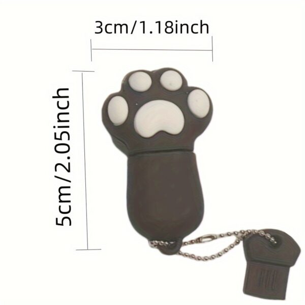 Cute Cartoon Cat Paw USB Flash Drive - High-Speed 2.0, Black, Available in Multiple Capacities (8GB/16GB/32GB/4G/64GB/128GB) - Perfect for Office & Personal Use - Image 3