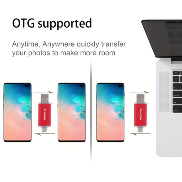 RudxData High Speed 128GB 64GB 32GB OTG USB Flash Drive Type C Pen Drive Dual USB Memory Stick For Type C Devices  USB Key Compatible with Android phone/TV/Speaker/PC - Image 8
