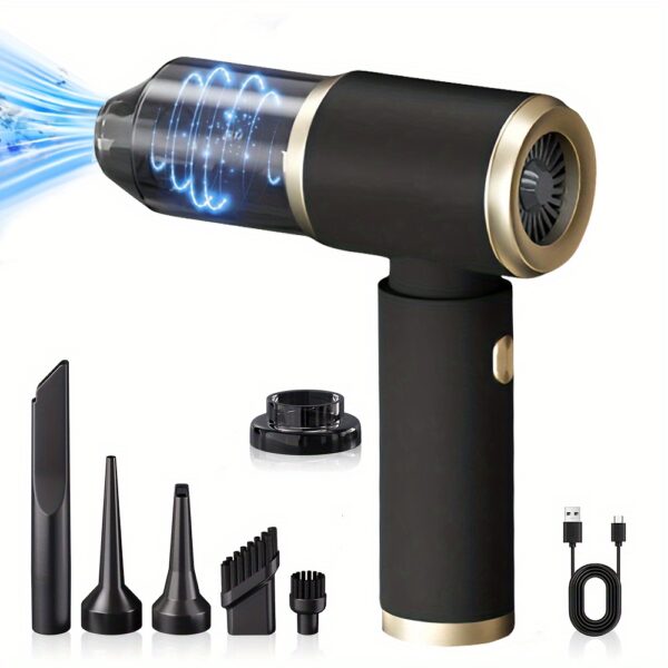 4-in-1 Portable Handheld Vacuum Cleaner - High Suction, Cordless Mini Car Vacuum with Multiple Attachments, USB Rechargeable for Home, Office & Travel