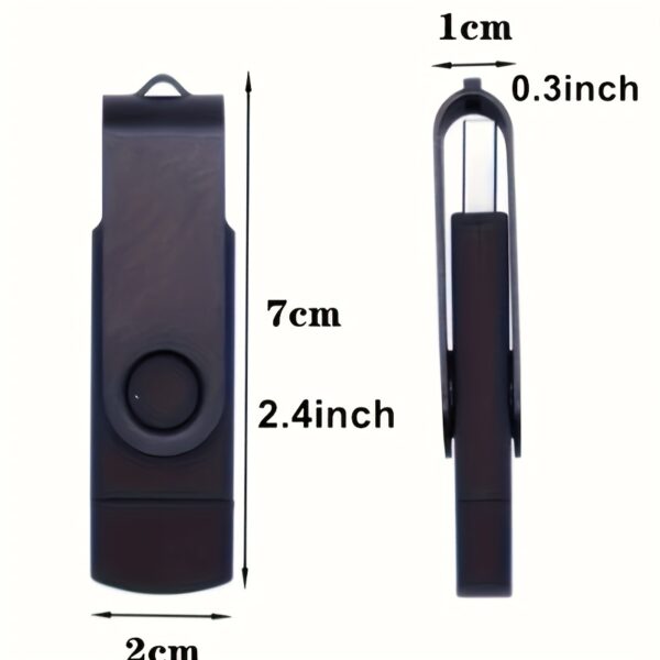 2-in-1 USB 2.0 & Type-C Flash Drive - Rotatable Pen Design, Metal Memory Stick, 128GB/256GB Options - Image 6