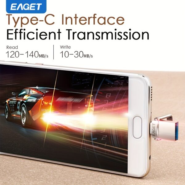 EAGET High-Speed Mini USB-C Flash Drive - 32GB/64GB/128GB Dual OTG Memory Stick for MacBook, Tablets, PCs & Smartphones - Image 7