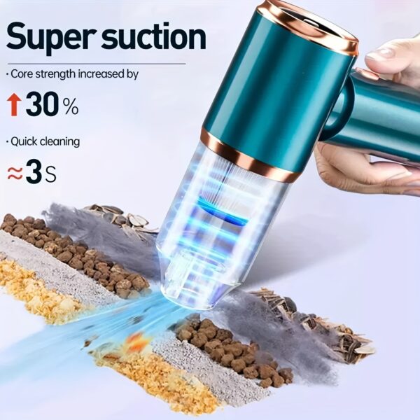4-in-1 Portable Handheld Vacuum Cleaner - High Suction, Cordless Mini Car Vacuum with Multiple Attachments, USB Rechargeable for Home, Office & Travel - Image 5