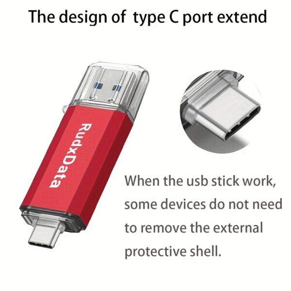 RudxData High Speed 128GB 64GB 32GB OTG USB Flash Drive Type C Pen Drive Dual USB Memory Stick For Type C Devices  USB Key Compatible with Android phone/TV/Speaker/PC - Image 3
