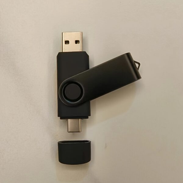 2-in-1 USB 2.0 & Type-C Flash Drive - Rotatable Pen Design, Metal Memory Stick, 128GB/256GB Options - Image 11