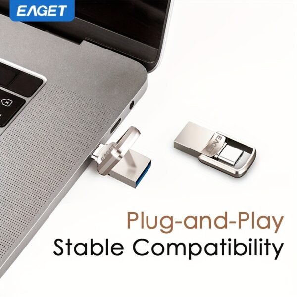 EAGET High-Speed Mini USB-C Flash Drive - 32GB/64GB/128GB Dual OTG Memory Stick for MacBook, Tablets, PCs & Smartphones - Image 10