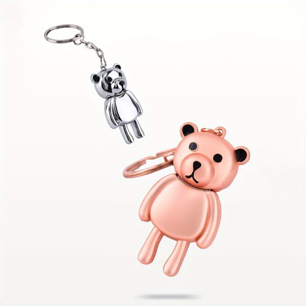 Metal Bear Creative Flash Drive 128GB/64GB Silvery/Pink Mini Usb Flash Drive Memory Stick Gift For Student Office Key Chain For Computer - Image 6