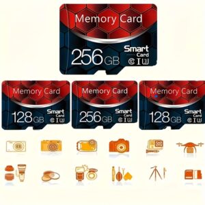 256GB/128GB Micro SD Card Class 10 with SD Adapter - High-Speed Flash Memory for HD Camera, Smartphone, PC, Headphones, PSP - UHS-I U3 Mini SDXC for Full HD Video & Photo Storage