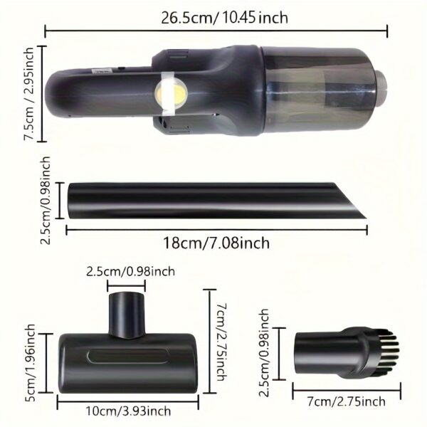 DYFDYF Portable Cordless Handheld Vacuum Cleaner - USB Rechargeable, Strong Suction for Car, Office & Home Use - Image 5