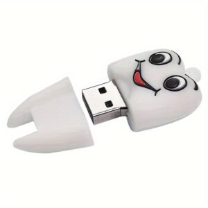 AFAR Teeth-Shaped USB Flash Drive - 16GB/32GB/64GB/128GB Memory Stick with Lanyard, USB 2.0 Compatible
