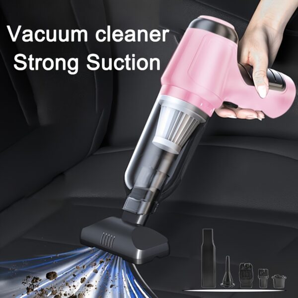 1pc 1500mAh*2/50W Handheld Powerful Car Vacuum Cleaner, Wireless Household Cleaning Machine, Up To 3.2kPa Suction Power Long Battery Life, Blowing And Sucking Integrated Vacuum Cleaner, Type-C Charging, Suitable For Home Cleaning Keyboard Sofa, Wet And Dry Vacuum Cleaner Accessories Cleaning Supplies Small Appliances, Assorted Colors Fit Your Needs And Favors