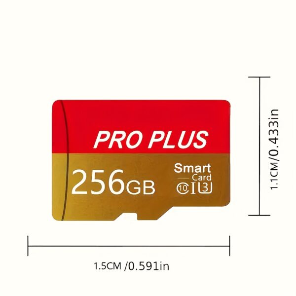 2024 Pro Plus Micro SD Card High-Speed Class 10 UHS-1 TF Memory Card with Adapter - 128GB, 256GB, 512GB - Temperature & Magnetic Proof for Smartphones, Cameras, Drones, Gaming Consoles - Image 2