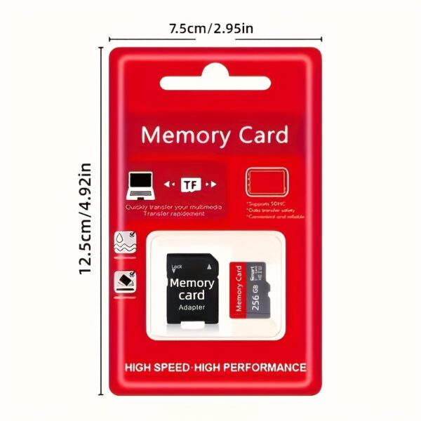Ultra-Fast 256GB & 128GB USB Flash Drive - High-Speed Micro SDHC Card with UHS-I, Includes Reader - Ideal for Electronics & Accessories - Image 2