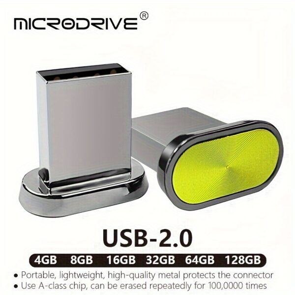 High-Capacity MICRODRIVE USB 2.0 Flash Drive - Ultra-Fast Metal Pen Drive with Sleek Portable Button Design, Multi-Capacity Options 8GB/16GB/32GB/64GB/128GB, Seamless Plug & Play Compatibility with PC, Laptop, TV, and More Devices - Reliable Storage Solution for Data Transfer and Backup - Image 4