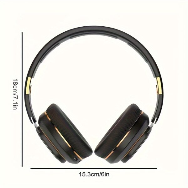 Wireless Headphones With Noise Isolation Feature, Button Volume Control, Capacitive Microphone, 16 Hours Of Playback Time, Suitable For Sports - Made Of Non-waterproof Plastic Material, Foldable Design - Image 5