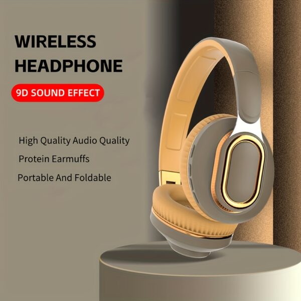 Wireless Headphones With Noise Isolation Feature, Button Volume Control, Capacitive Microphone, 16 Hours Of Playback Time, Suitable For Sports - Made Of Non-waterproof Plastic Material, Foldable Design