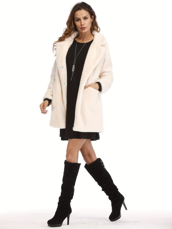 Winter Warm Plush Loose Coat, Casual Long Sleeve Fashion Teddy Outerwear, Women's Clothing - Image 4