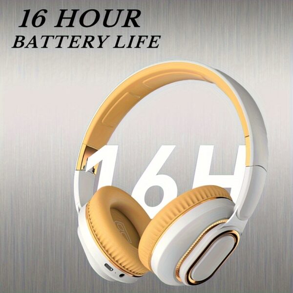 Wireless Headphones With Noise Isolation Feature, Button Volume Control, Capacitive Microphone, 16 Hours Of Playback Time, Suitable For Sports - Made Of Non-waterproof Plastic Material, Foldable Design - Image 2