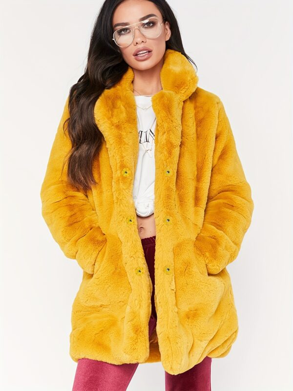 Winter Warm Plush Loose Coat, Casual Long Sleeve Fashion Teddy Outerwear, Women's Clothing - Image 10
