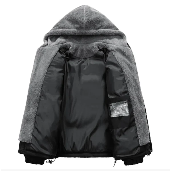 8XL Puffer Jacket Mens Thick Warm Plus Size Winter Jacket Men Cotton Fleece Padded Hooded Parkas Fake Two Piece Coats Outwear - Image 2