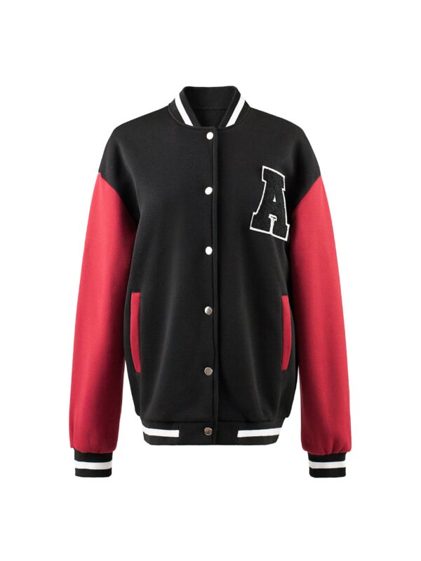 Letter Pattern Varsity Jacket, Street Wear Button Front Jacket, Women's Clothing - Image 4
