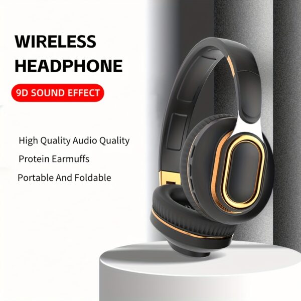 Wireless Headphones With Noise Isolation Feature, Button Volume Control, Capacitive Microphone, 16 Hours Of Playback Time, Suitable For Sports - Made Of Non-waterproof Plastic Material, Foldable Design - Image 7