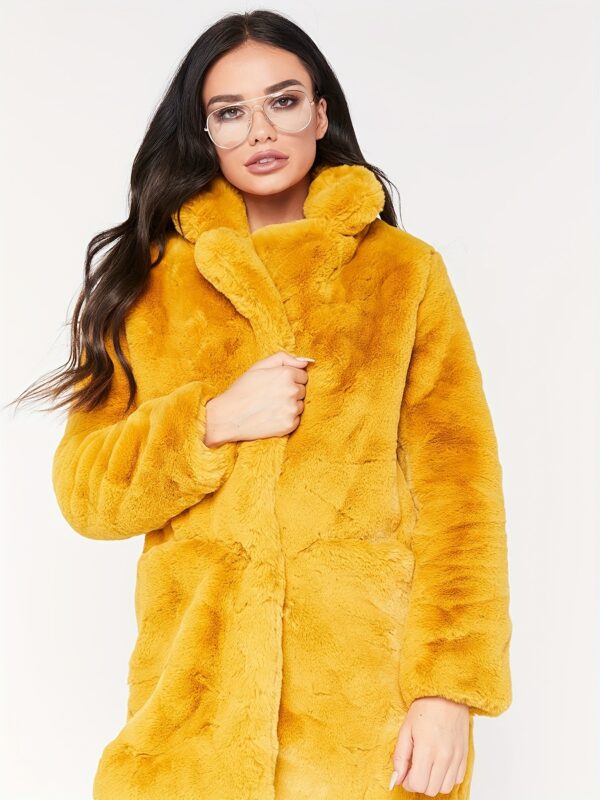 Winter Warm Plush Loose Coat, Casual Long Sleeve Fashion Teddy Outerwear, Women's Clothing - Image 3